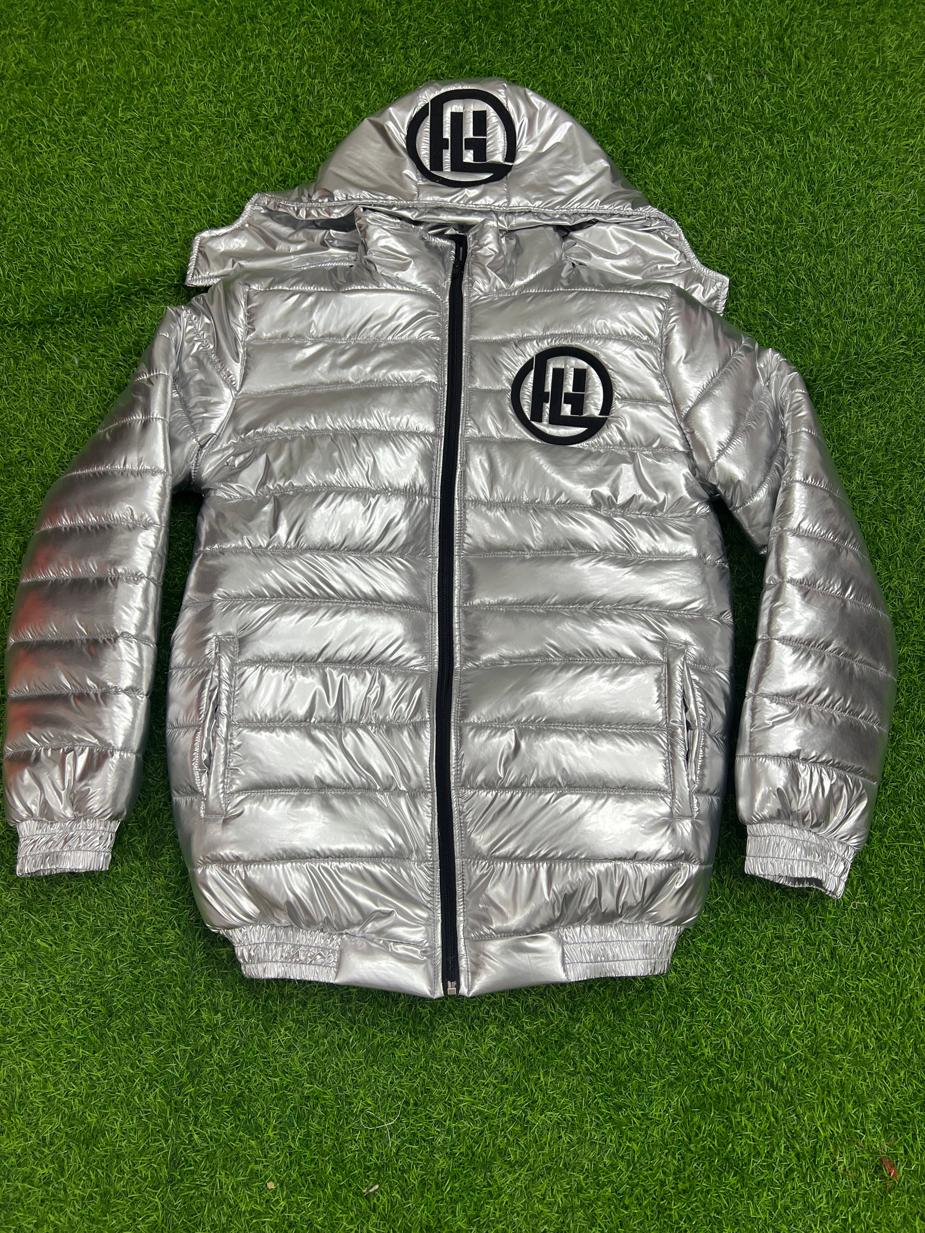 “Chrome Silver” Puffer coat
