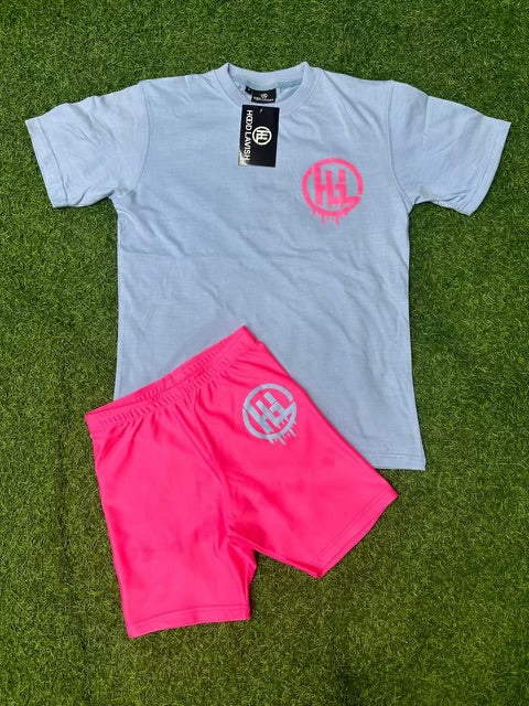 Bubble Gum Blue / Pink Biker Set