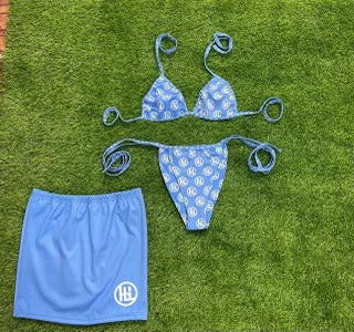 Blue Ladies Three Swim Suit