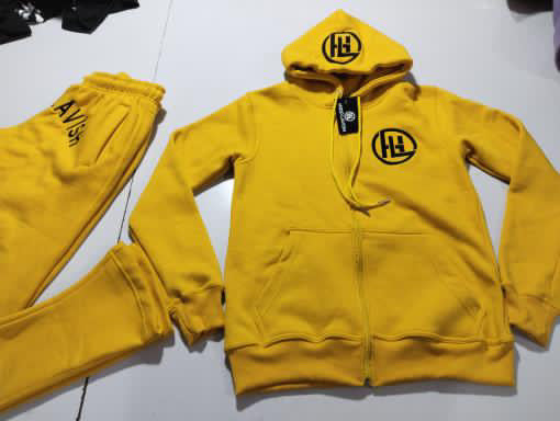 Unisex Yellow Stacked Jogging Suit