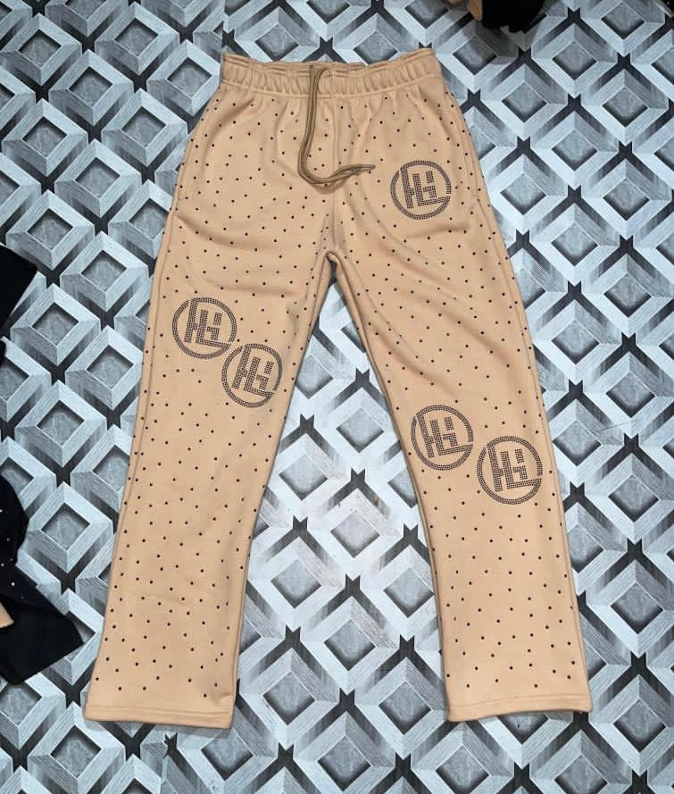 Black/Nude Embroidered Black Diamond Jogging Suit