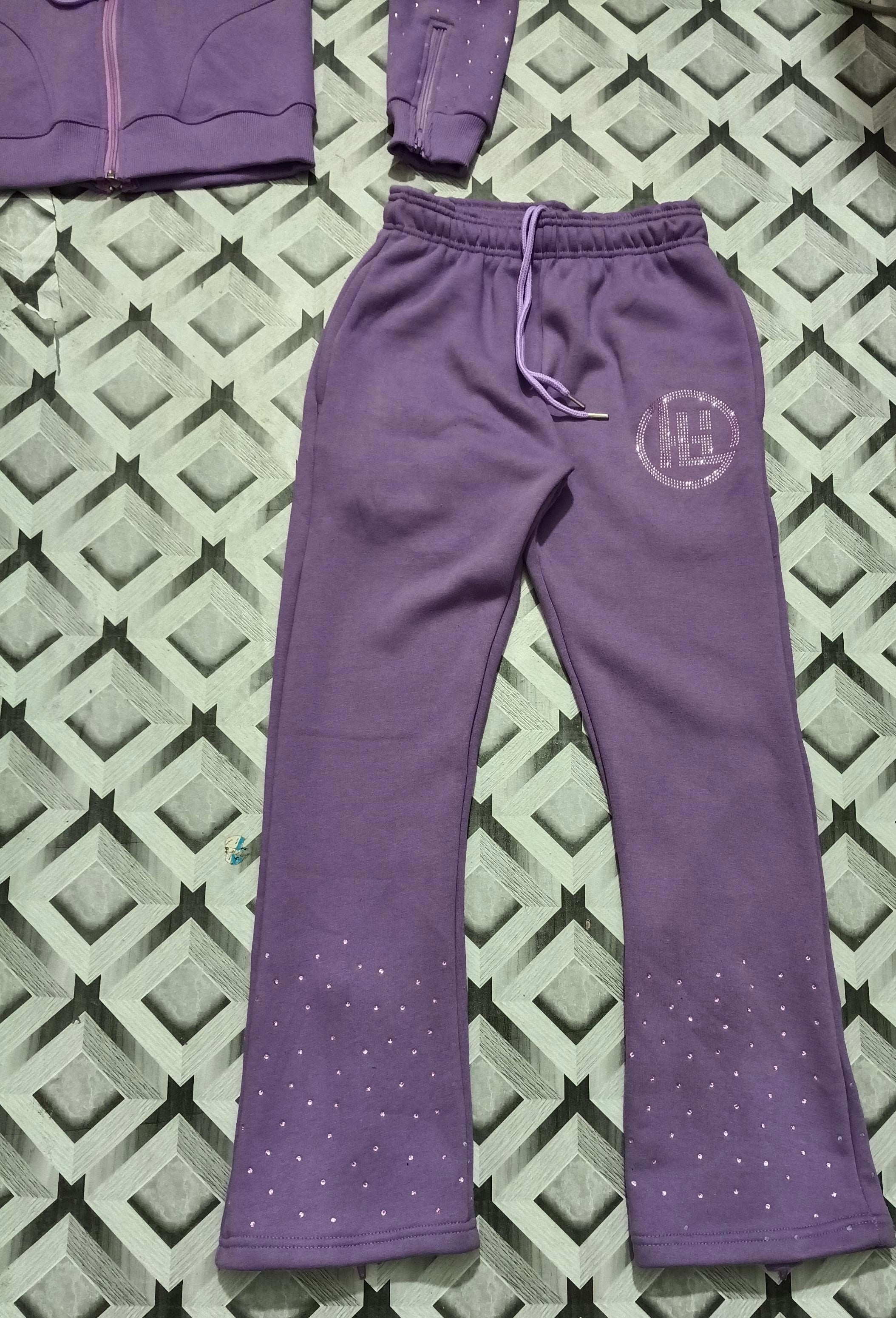“Soft Lavender” Women’s Crop Top Jogging Suit