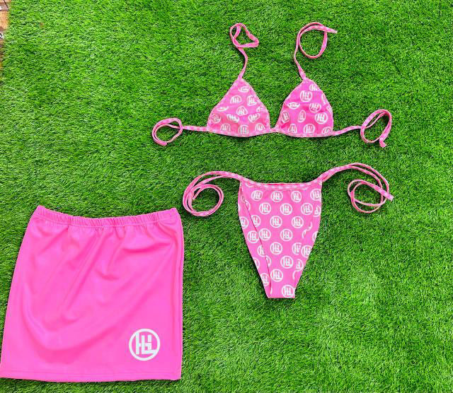 Pink Ladies 3 Piece Swim Suit