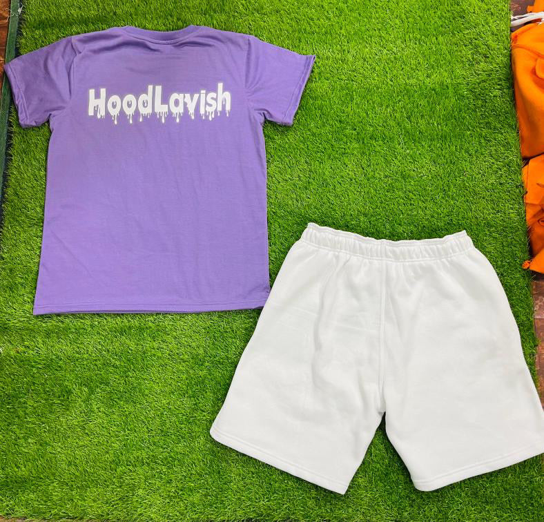 Men’s Lavender/white Short set