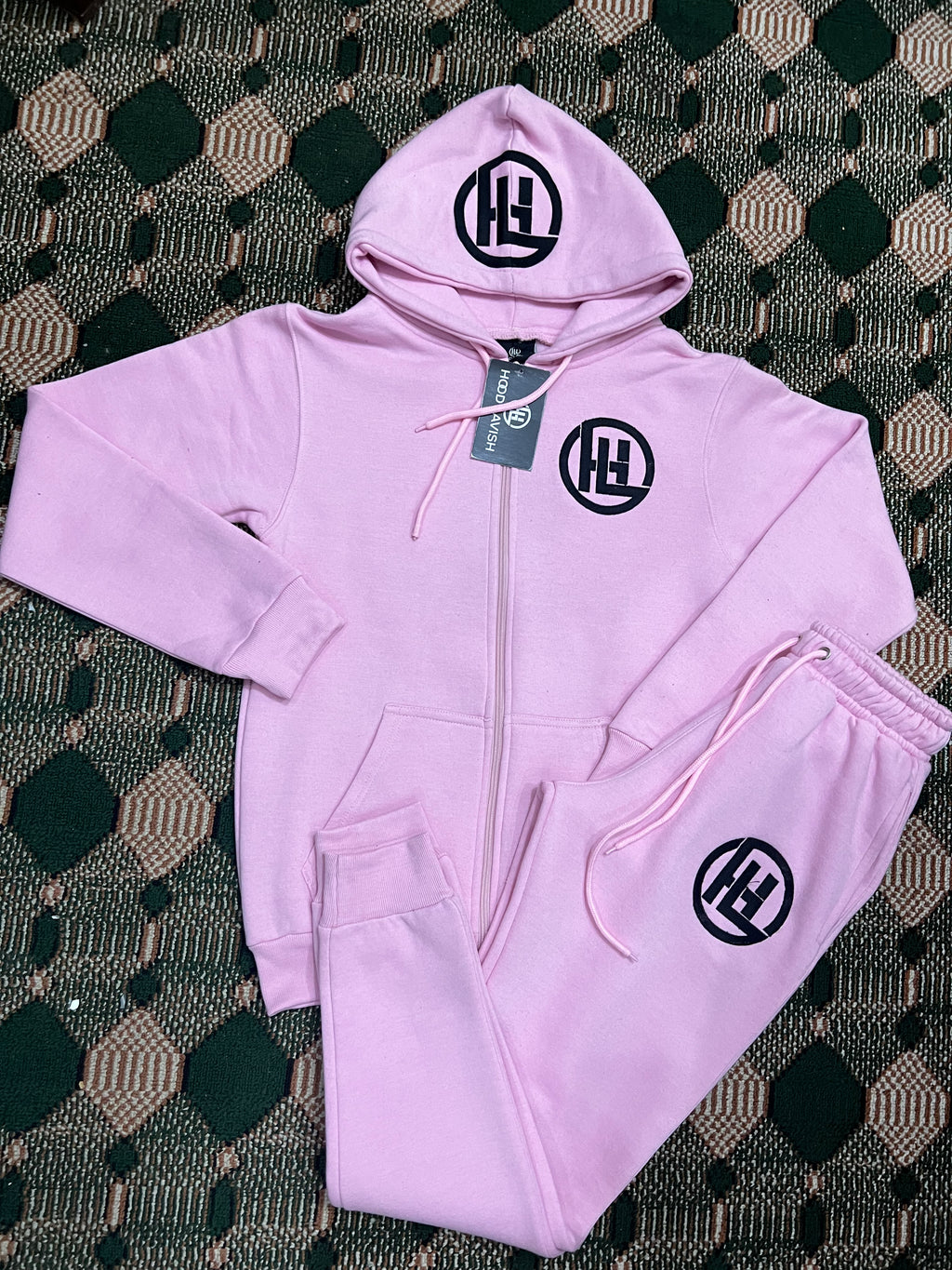 Pink Cotton Jogging Suit