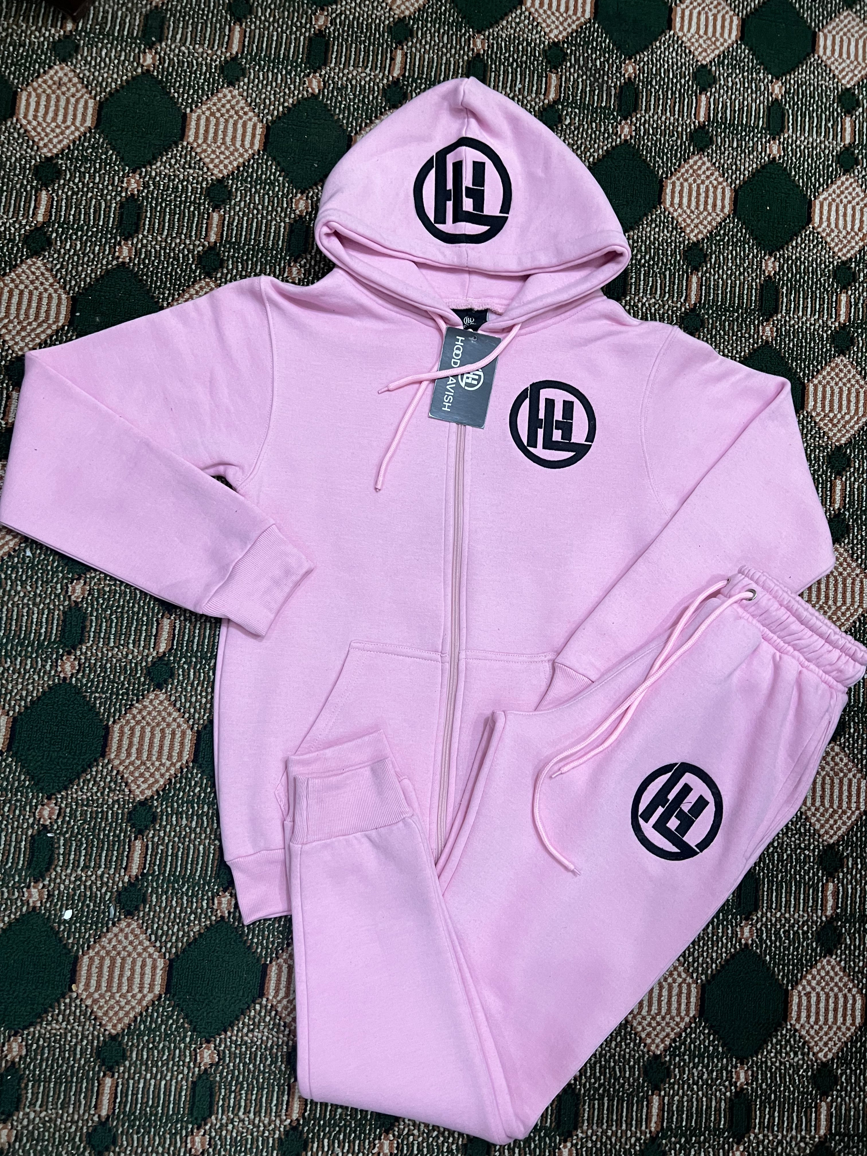 Pink Cotton Jogging Suit