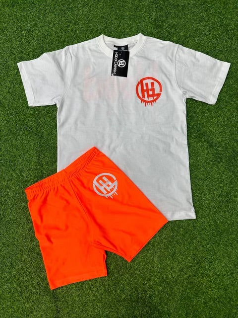 Orange Crush Hi -C /White Ladies Biker Set