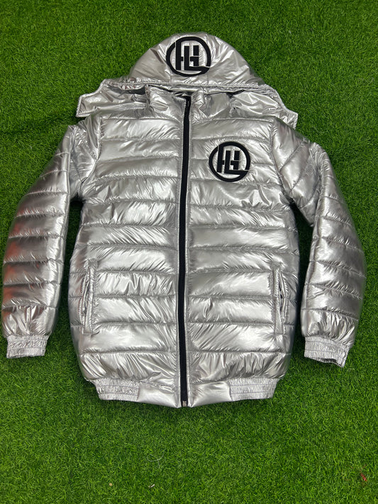 “Chrome Silver” Puffer coat