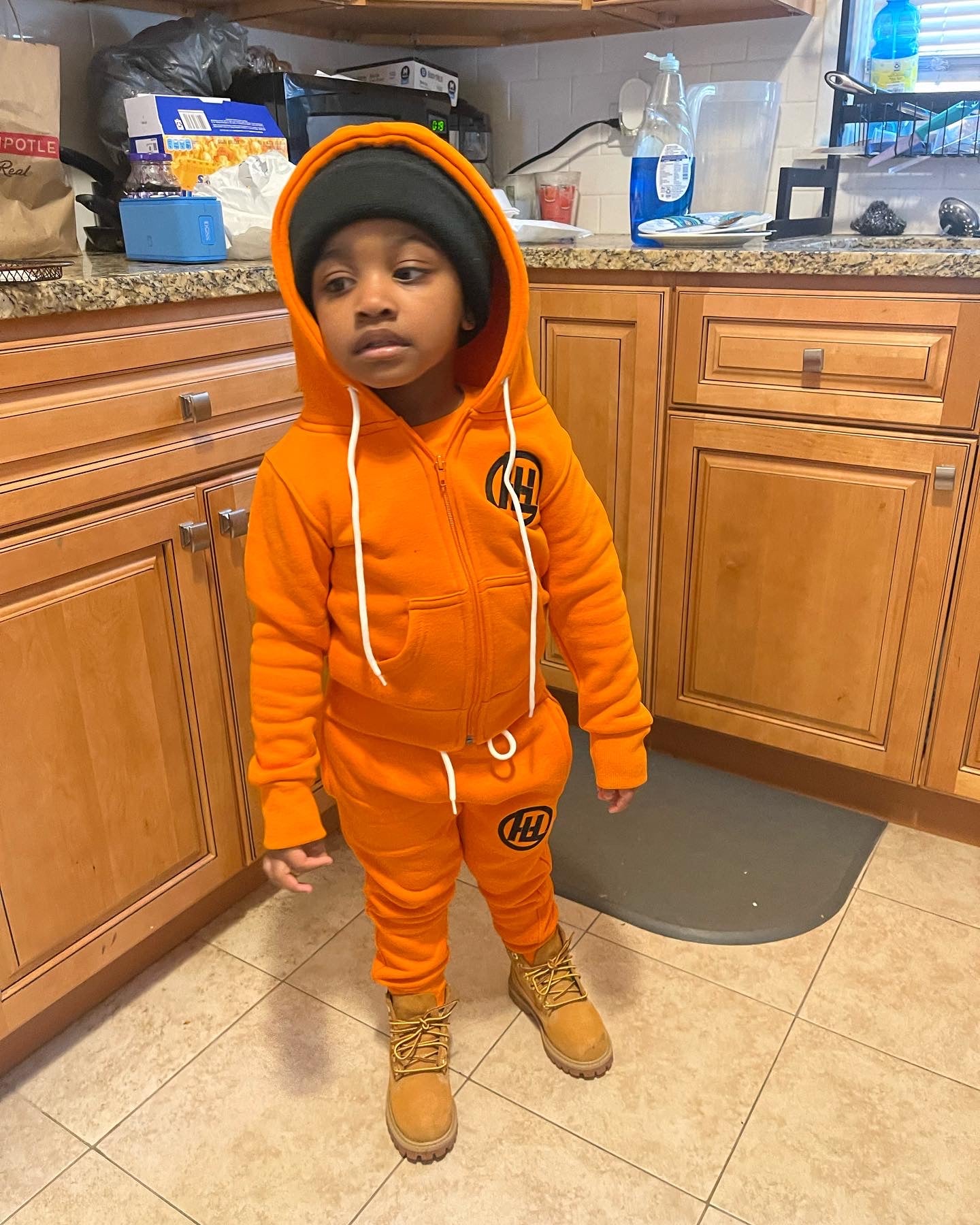 Lil Lavish "Orange Musa" Cotton Jogging Suit