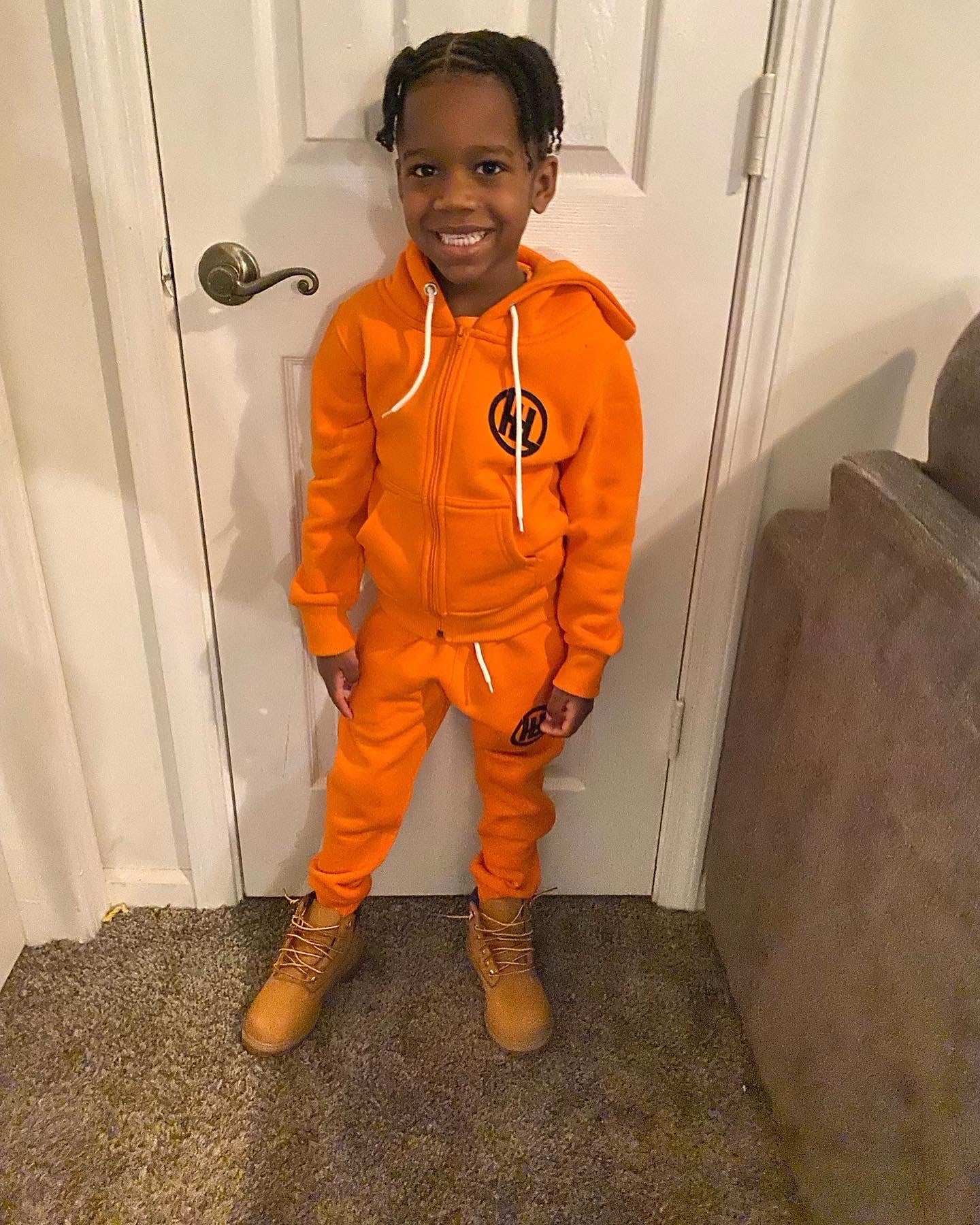 Lil Lavish "Orange Musa" Cotton Jogging Suit